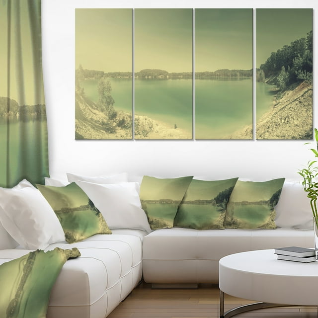 Blurred Vues de la Mer et des Montagnes - Uvre d'Art Moderne sur Toile
