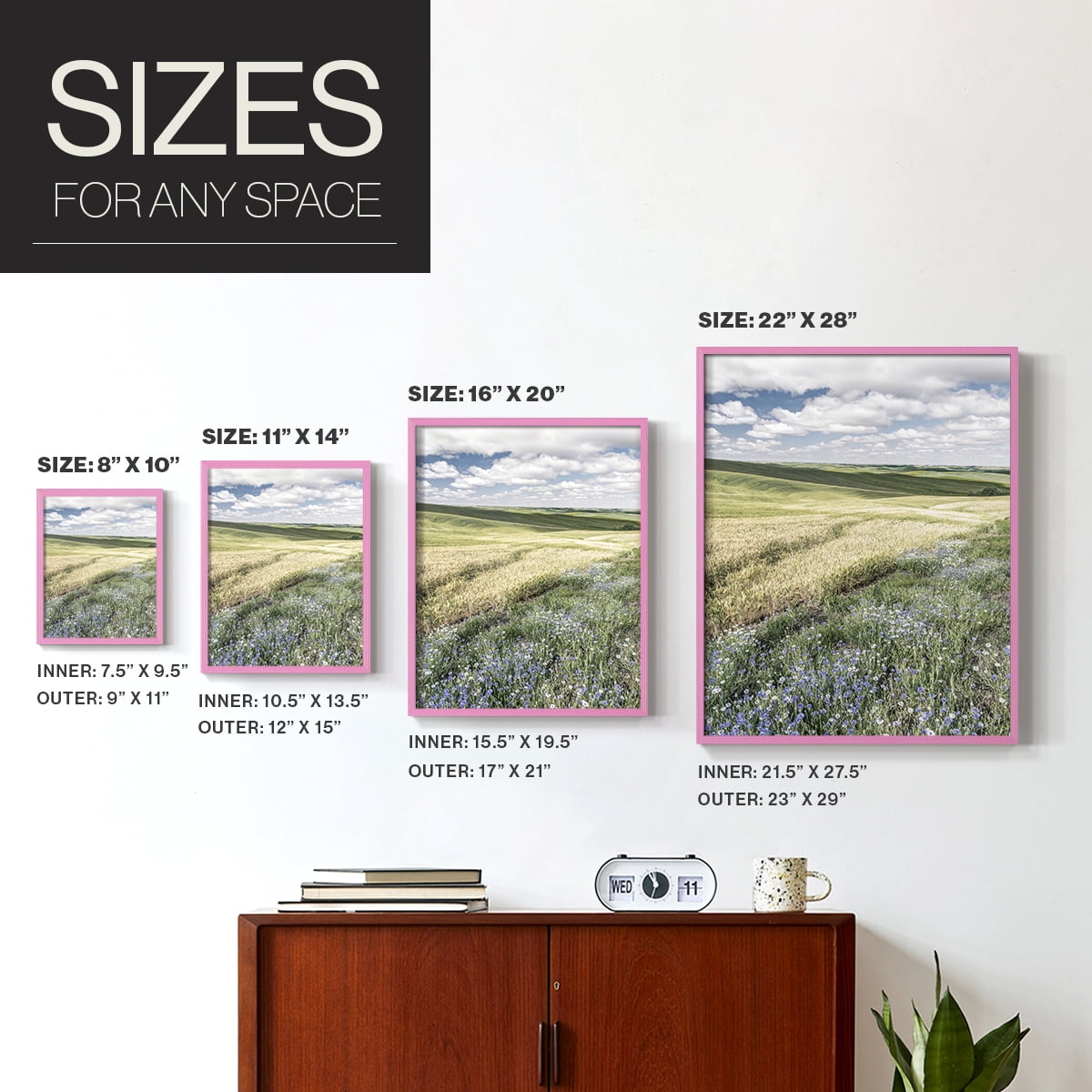 Wildflower Farm Framed Print - Solid Wood in Single Picture Frame Solid Wood 2 Framed Print