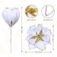 thumbnail image 3 of Flores navideñas artificiales Alupssuc Poinsettia, 16 unidades, oro blanco, 3 of 8