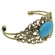 thumbnail image 3 of Brazalete ajustable de 2 piezas con flor de filigrana y base de bisel en blanco Bronce, 3 of 9