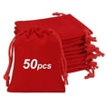 thumbnail image 1 of Bolsas de regalo Shintop 50 unidades con cordón de terciopelo rojo de 8 x 10 cm, 1 of 7