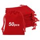thumbnail image 1 of Bolsas de regalo Shintop 50 unidades con cordón de terciopelo rojo de 8 x 10 cm, 1 of 7