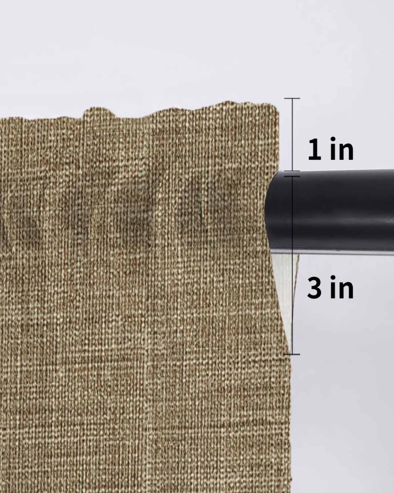 Vintage Brown Curtains 72 Inch Length,Sheer Curtains for Bedroom Living Room Window Farmhouse Retro Dark Solid Color Linen Texture Voile Drapes Kitchen Curtains Small Half Window 52"x72" 2 Panels