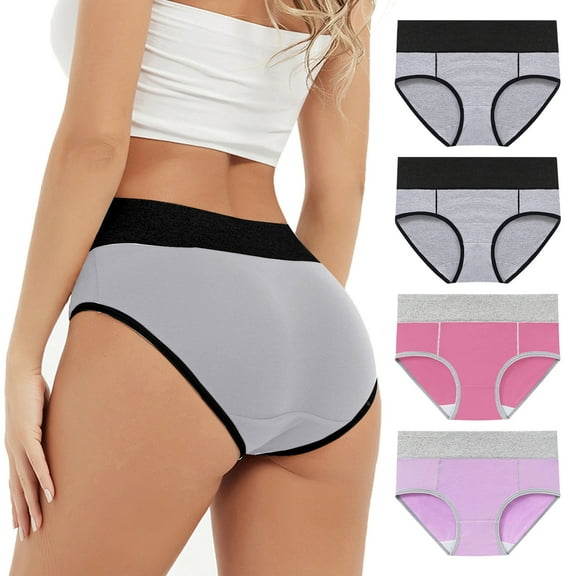 OSFVNOXV Cotton Leakproof Panties for Women Multipack,Plus Size High Waisted Incontinence Briefs,Seamless Breathable Comfy Relax Underwear for Leakproof Period