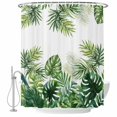 thumbnail image 2 of Summer Tropical Shower Curtains for Bathroom, Pastoral Palm Trees Botanical Leaves Waterproof Fabric Shower Curtain, Decorative Bathroom Curtain for Bathtub, 36"x72" , No Hooks Included, 2 of 9