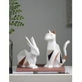 thumbnail image 4 of Rabbit Figurine Sculpture Decor Animal Statue Polyresin Home Arts Gifts 15cm, 4 of 5