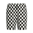 thumbnail image 4 of Wukai Black and White Checkerboard Men’s Short Pajama Pants With Pockets Soft Sleep Pj Shorts for Men-Medium, 4 of 6