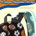thumbnail image 5 of Football and Basketball Black Pattern 17" School Backpacks for Teens,Waterproof Oxford Fabric,S-Shape Padded Straps for School,Travel,Hiking,Camping, 5 of 6