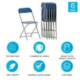 thumbnail image 5 of Emma + Oliver Folding Chair - Blue Plastic – 6 Pack 650LB Weight Capacity - Event Chair, 5 of 15