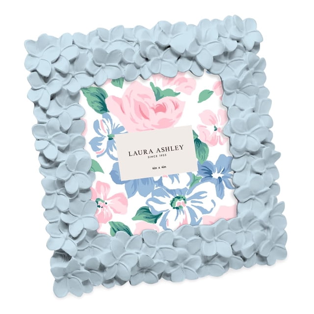 Marco de fotos Laura Ashley de resina con textura floral de 10 x 10 cm
