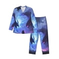 thumbnail image 1 of Balery Red And Blue Fire Dragon Pijama para Hombre de Dos Piezas con Manga Larga, Conjunto de Dormir y Descanso Suave con Bolsillos-Large, 1 of 7