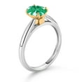 thumbnail image 3 of Gem Stone King 10K White and Yellow Gold Green Zirconia Solitaire Engagement Ring for Women (1.21 Cttw, Oval 8X6MM, Gemstone Birthstone, Size 7), 3 of 4