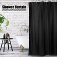 thumbnail image 3 of Doublure de Rideau de Douche Imperméable en Polyester Lavable pour Salle de Bain avec Crochets Doublure de Douche Noire, 3 of 7