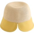 thumbnail image 5 of CoCopeaunts Straw Bucket Hat for Women Big Brim Two-Colors Ponytail Sun Cap for Sun Protection Beach Female Travel Basin Hat, 5 of 8