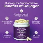 Rejuvicare Super Collagen Capsules for Beauty, Healthy Joints, Hair, Skin, Nails, 90 servings