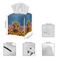 thumbnail image 5 of ZUXONGSY Highland Cow Square Tissue Box Cover Sunflower PU Leather Tissue Box Modern PU Leather Tissue Box Holder Convenient to Use Tissue Organizer Bathroom Decor 4th of July, 5 of 7