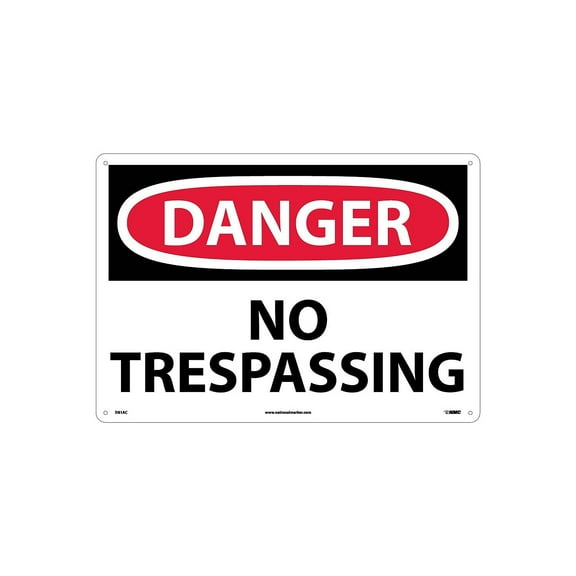 National Marker No Trespassing 14X20 .040 Aluminum Danger Sign D81AC