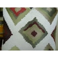 thumbnail image 3 of Thomas Collection Burgundy Olive Embroidered Linen Geometric Pillow - 11161, 3 of 5