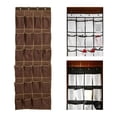 thumbnail image 1 of ziyahi Over The Door Hanging Shoes Organizer 24 Holder Rack Large Mesh Pockets Bag Brown, 1 of 9