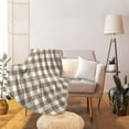 thumbnail image 2 of Throw Blanket Fleece Throw Blanket 40x50in, Brown and White Plaid Soft Lightweight Bed Blankets Farm Lattice Fuzzy Couch Blankets for All Season, 2 of 9