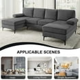 thumbnail image 6 of Aukfa 106" U-Shaped Sectional Sofa with Double Chaise Sleeper Sofa Couch for Living Room, Dark Gray, 6 of 9