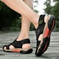 thumbnail image 3 of Mens Summer Casual Closed Toe Leather Sandals Outdoor Fisherman Adjustable Beach Shoes, 3 of 5