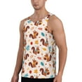 thumbnail image 2 of Fotbe Forest Squirrel Nuts Pattern Men's Quick Dry Workout Tank Top Gym Muscle Tee Fitness Bodybuilding Sleeveless T Shirt Breathable Workout Shirt-Large, 2 of 9