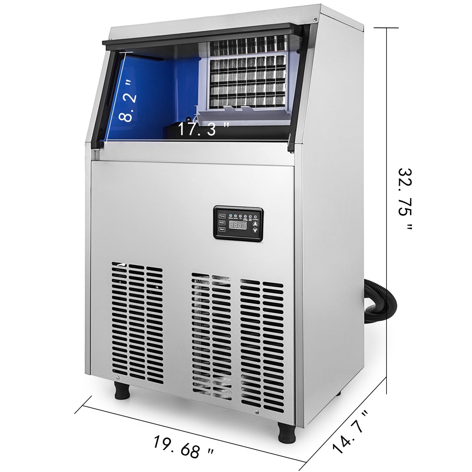 110V Commercial Ice Maker 360LB/24H, Industrial Modular Stainless Steel Ice  Machine with 250LB Large Storage