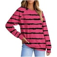 thumbnail image 3 of Tranfacy Longues Chemises à Manches pour Femmes, Chemises pour Femmes, Haut à Manches Longues pour Femmes Imprimé à Col en V avec Manches Raglan, Chandail Décontracté pour Tenues de Mode Automnales Quotidiennes, 3 of 5