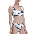 thumbnail image 2 of Daiia Navy Blue Anchor printed 2 piece Swimsuit Bikinis for Women High Waisted Racerback Bathing Suits Summer Tummy Control Scoop Neck Swimwear-XX-Large, 2 of 8