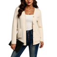 thumbnail image 3 of Lixiuxyad Women Long Sleeve Open Front Cardigan Knit Button Up Cardigan with Pockets Fall Outfits,Beige, 3 of 7