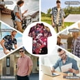 thumbnail image 6 of Comedy Hazbin Hotel Dance Men's Casual Button-Down Shirts Summer Short Sleeve Tee Shirt Daily Hawaiian Beach Shirt Top With Pocket, 6 of 9