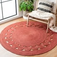 thumbnail image 2 of SAFAVIEH Natural Fiber Morgan Solid Area Rug, Rust, 4' x 4' Round, 2 of 7
