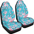 thumbnail image 3 of POLERO Cherry Blossom Blue Vehicle Seat Covers for Women, Pack of 2 Front Seat Cover Breathable Elastic Front Car Seat Protectors, 3 of 7