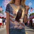 thumbnail image 2 of Yindaity Fourth Of July Tops for Women Women Patriotic 4th of July T Shirt America Flag Bow Shirt Cute USA Tees Independence Day Tops(Blue,S), 2 of 8