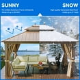 thumbnail image 5 of Dextrus Premium Hardtop Gazebo Garden Bronze Double-Layered Sidewalls Outdoor Curtains, 10' x 12', 5 of 5