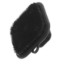 LEORX Black Silicone Shower Brush Deep Cleansing Massage Tool for Home Use Enhances 8.5 inch