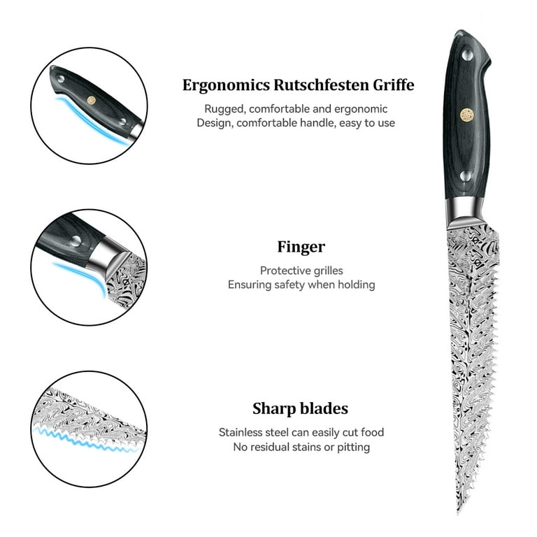 2-6Pcs 5 Stainless Steel Steak Knife Sharp Professional Kitchen Chef Knives  Set