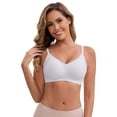 thumbnail image 5 of DARING DIVA Lace Trim Wireless Bra Adjustable Spaghetti Straps Lift Up L Light Purple, 5 of 6