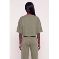 thumbnail image 4 of Women's Acid Wash Oversized Cropped Raw Hem Sweatshirt, 4 of 4