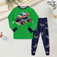 thumbnail image 2 of NOLDARES Toddler Kid Boy Clothes 2-Piece Graphic Print Long Sleeve Tee Sweatshirt Tops Elastic Waist Joggers Pants Fall Winter Outfits Clothing(Green,7-8 Y), 2 of 9