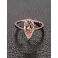 thumbnail image 2 of Limited Time Sale: 1.25 Carat Peach Pink Morganite (pear cut Morganite) and Diamond Engagement Ring in 10k Rose Gold, 2 of 2
