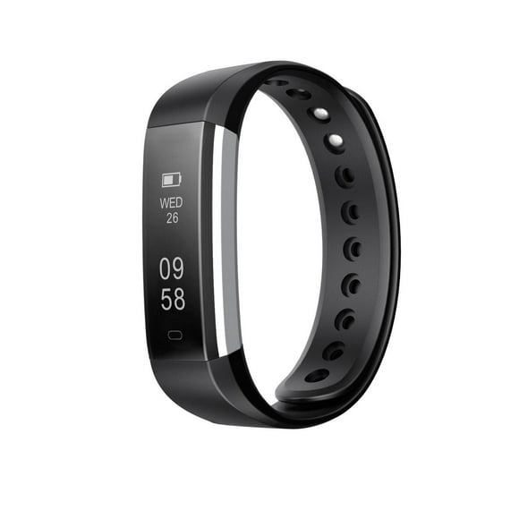 Letscom ID115 Health and Fitness Tracker & Smartwatch by Letsfit - Black
