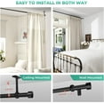 thumbnail image 5 of Industrial Curtain Rods, 1 Inch, Black, 66 to 120 Inches, Stainless Steel, Metallic Finish, Stainless Steel Electroplated, Indoor & Outdoor, Wall Mounted, Ceiling Tension Mounted, 5 of 11