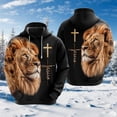 thumbnail image 4 of Sudadera con capucha con estampado 3D de león cruzado para hombre, ropa de moda Harajuku, sudaderas con gráficos de animales, chándal informal para niño, regalo para mujer, tops, 4 of 5