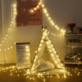 thumbnail image 2 of Snowflake String Lights, 10M 80 LED Christmas Fairy Lights, for Xmas Tree Home Garden Bedroom Indoor&Outdoor Decoration, Party Lights, Warm White, 2 of 7