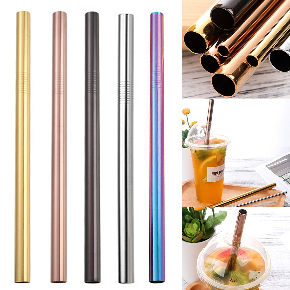 10/12mm Stainless Steel Metal Drinking Straight Straw Reusable Straws Reusable 