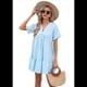thumbnail image 5 of Vestido de Corta con Escote en V y Volantes en el Bajo, Color Azul , Talla L, 5 of 10