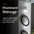 thumbnail image 4 of Fluance Ri91 Reference Stereo Powered Floorstanding Tower Speakers with High Performance AMT Tweeters, 2x6.5" Drivers, 150W Amplifier for Turntable, TV, PC - HDMI, Bluetooth, RCA & Sub Out (Walnut), 4 of 8
