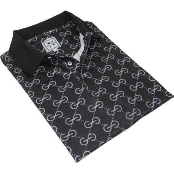 Men Sports Shirt DE-NIKO Short Sleeves Soft Modal Fashion Polo Shirt G1121 Black